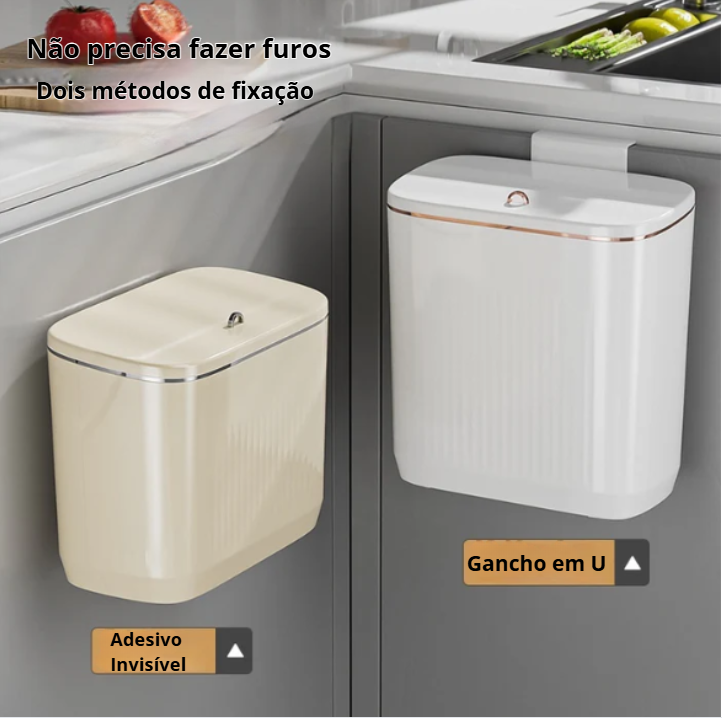 Lixeira de Parede Suspensa e Compacta