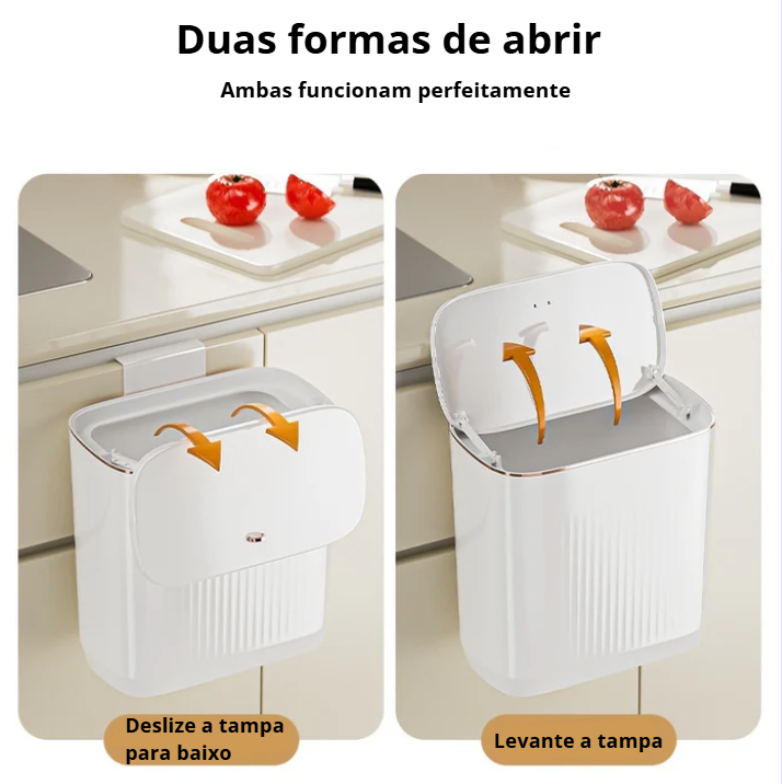 Lixeira de Parede Suspensa e Compacta