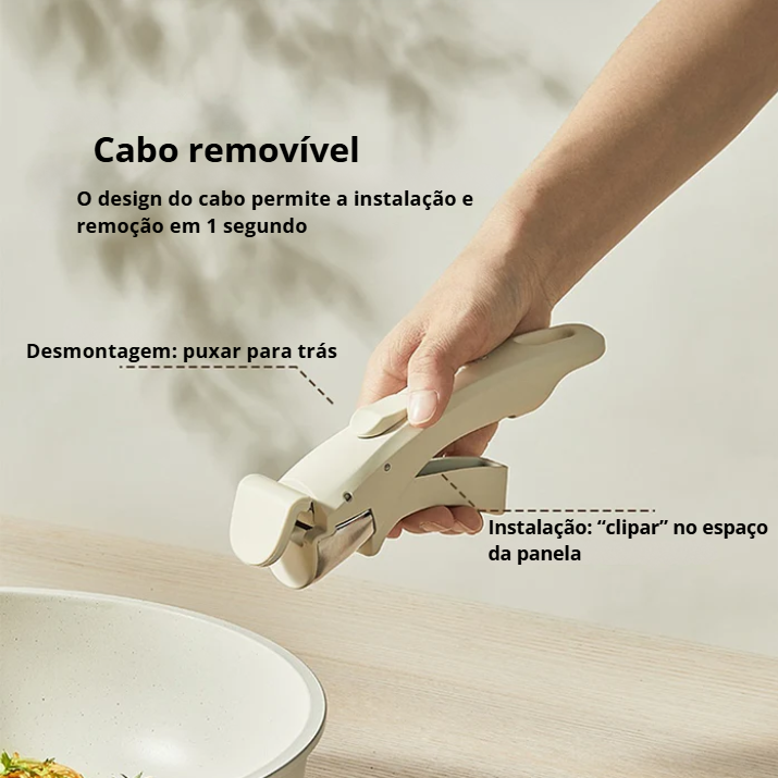 Kit 5 panelas c/ pegador removível