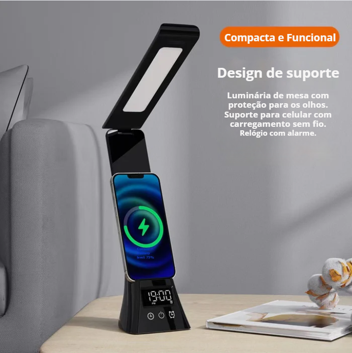 Luminária LED c/ carregador de indução