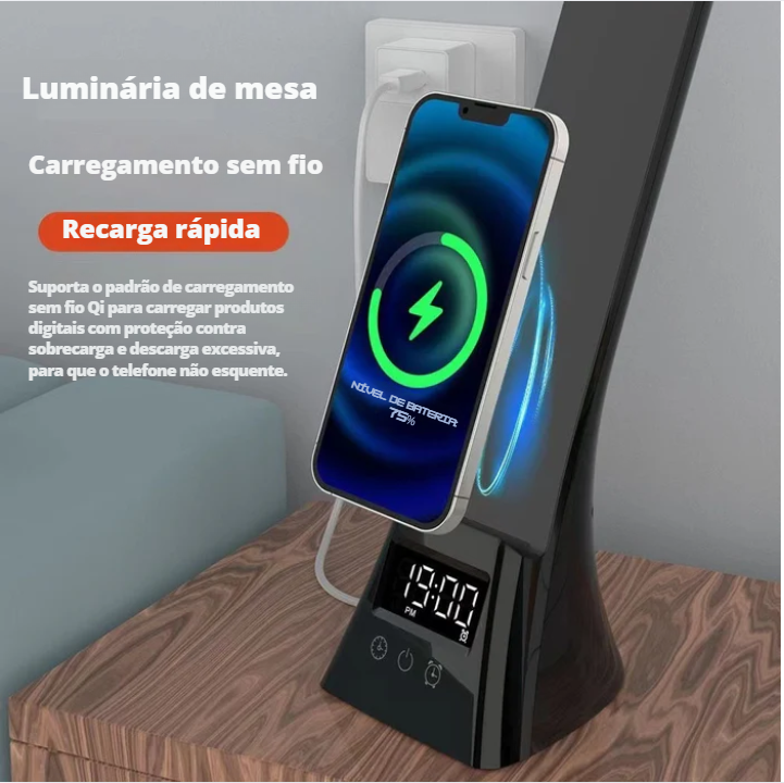 Luminária LED c/ carregador de indução