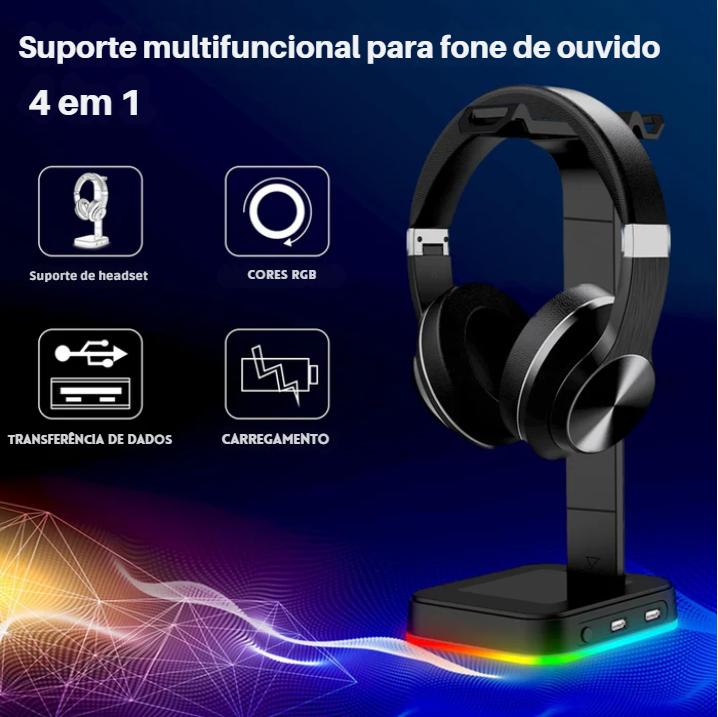 Suporte para Fone com Iluminação RGB