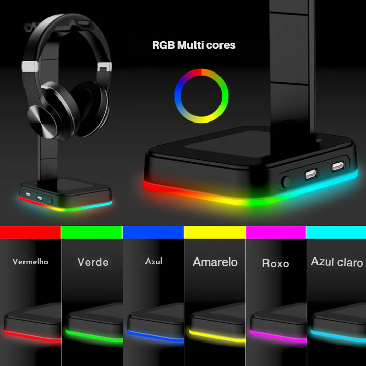 Suporte para Fone com Iluminação RGB