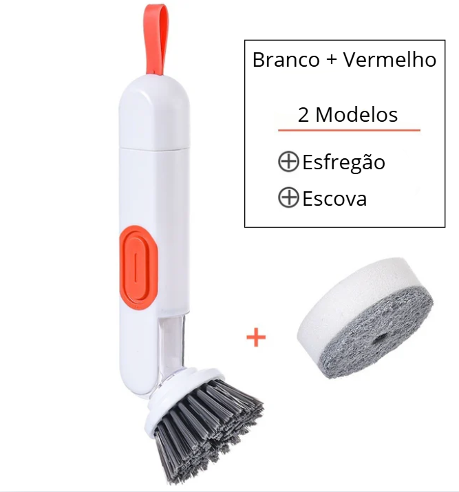 Escova Dosadora 2 em 1 - Reservatório de Detergente