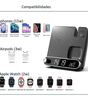 Carregador Sem Fio 3 em 1 com Relógio Digital