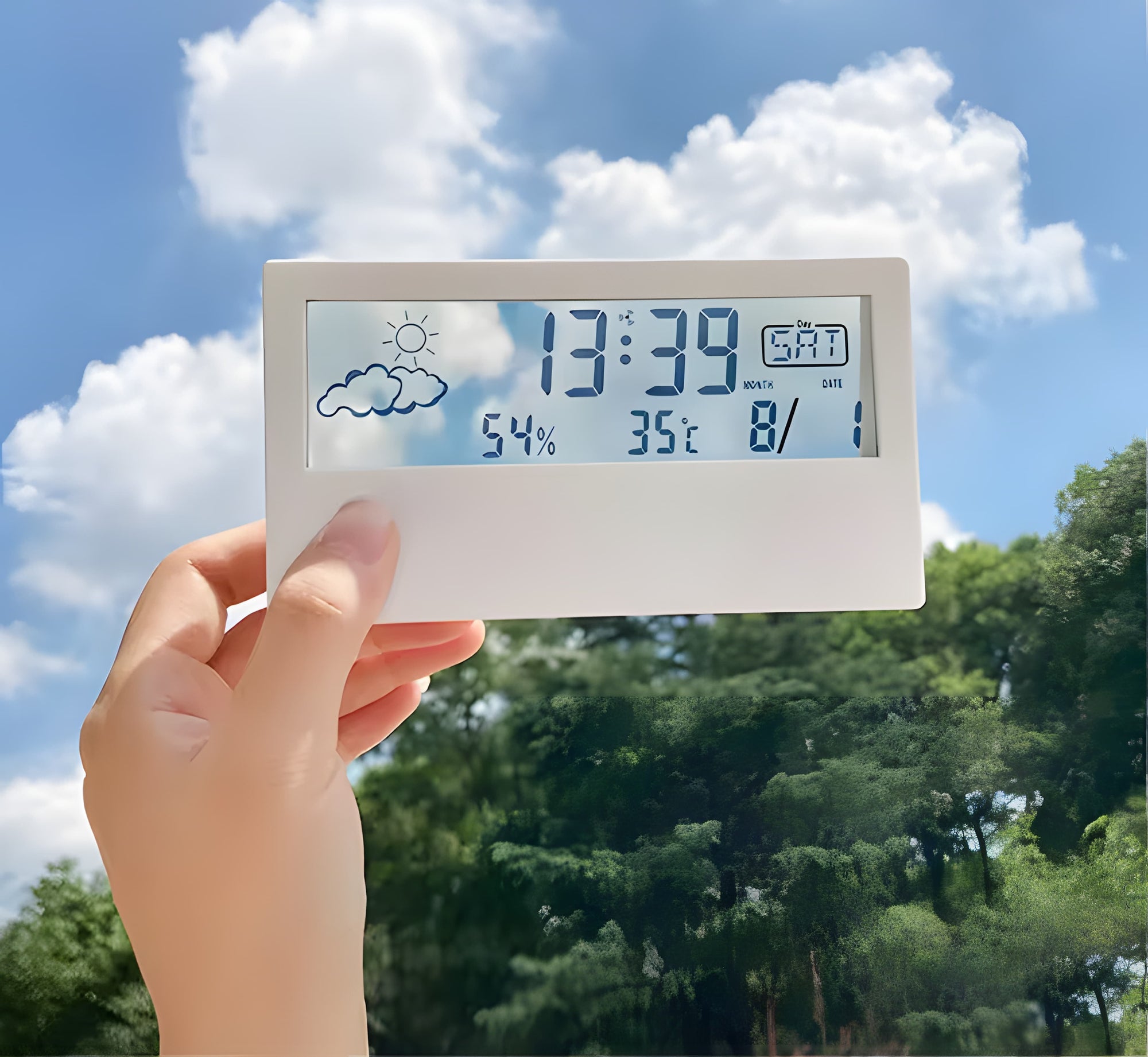 Relógio de Mesa com Tela Transparente