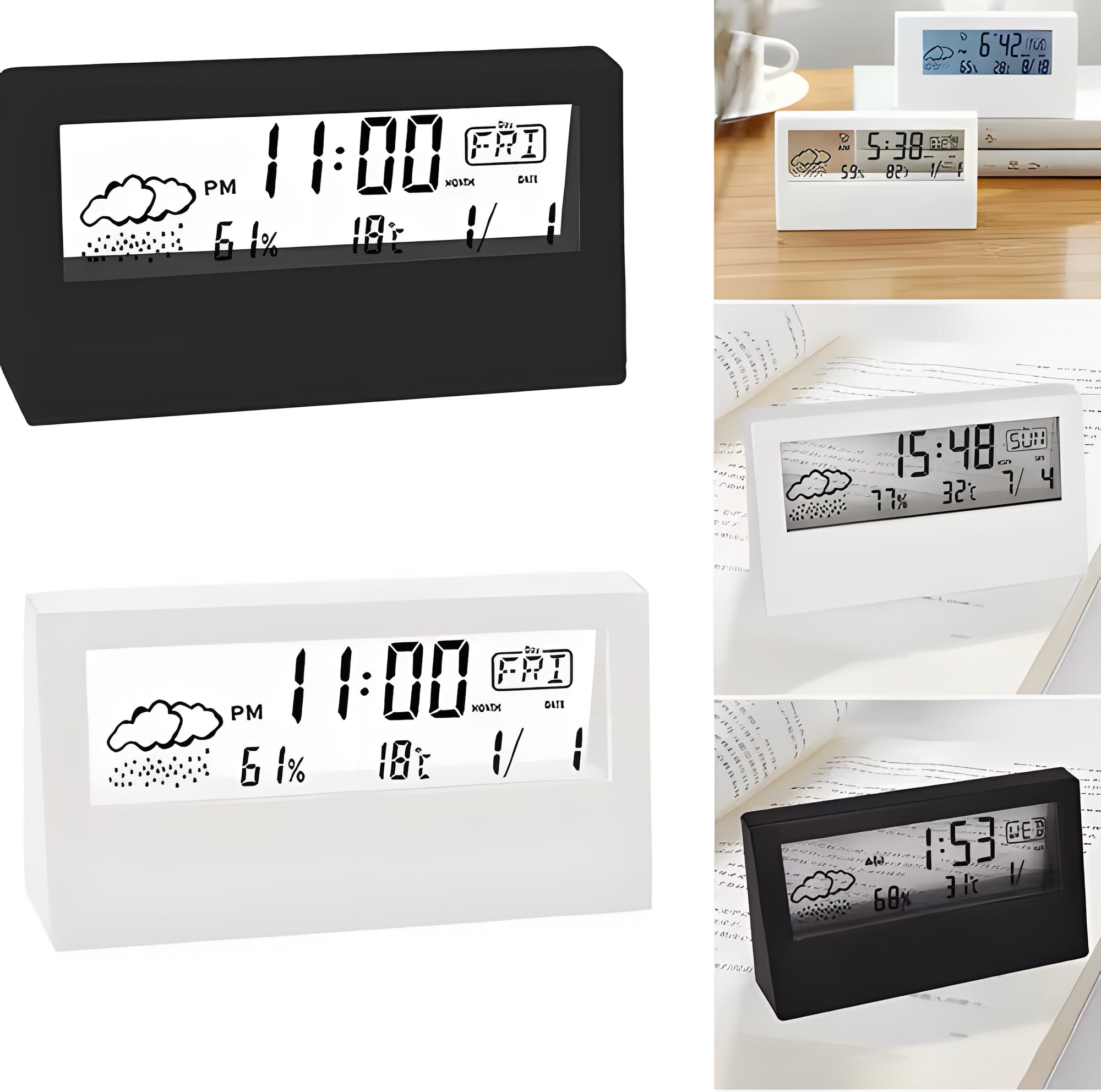 Relógio de Mesa com Tela Transparente